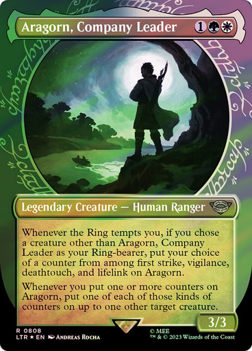 Aragorn, Company Leader (#808) (Showcase) (Surge Foil) The Lord of the Rings - Alternate Foil