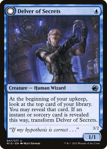 DelverOfSecrets__89741 Delver of Secrets // Insectile Aberration Innistrad: Midnight Hunt