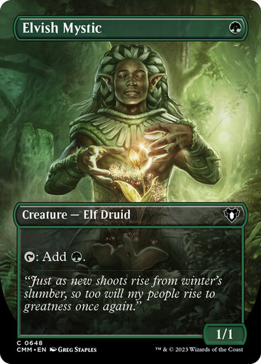 ElvishMystic648__94240 Elvish Mystic (Borderless) Commander Masters - Variants