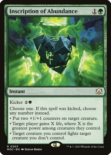 Inscription of Abundance March of the Machine Commander