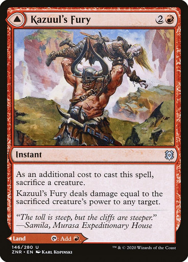 KazuulsFury__11020 Kazuul's Fury // Kazuul's Cliffs Zendikar Rising