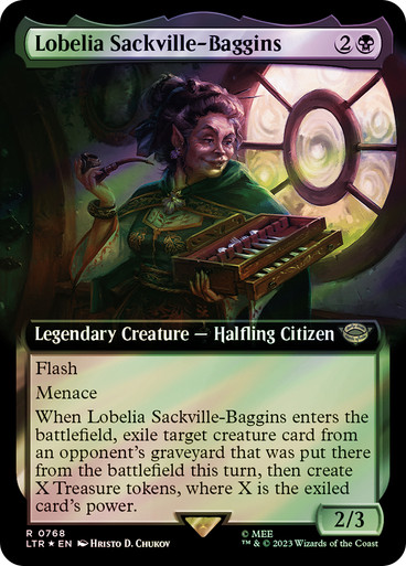 LobeliaSackvilleBaggins768__65960 Lobelia Sackville-Baggins (Extended Art) (Surge Foil) The Lord of the Rings - Alternate Foil