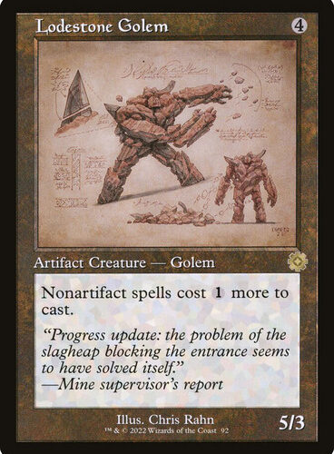 Lodestone Golem (#092) (Retro Frame) The Brothers' War Retro Artifacts - Schematics