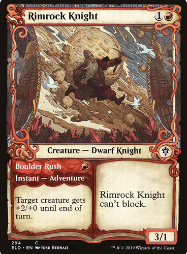 Rimrock Knight // Boulder Rush (Showcase) Throne of Eldraine - Variants