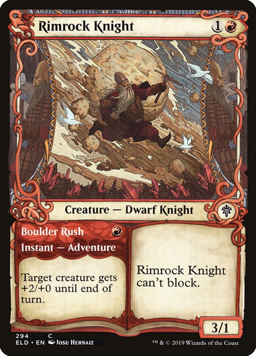 RimrockKnight__99418 Rimrock Knight // Boulder Rush (Showcase) Throne of Eldraine - Variants