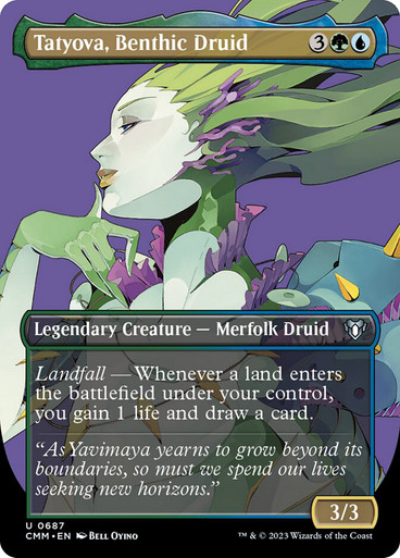 TatyovaBenthicDruid687__37531 Tatyova, Benthic Druid (Borderless) Commander Masters - Variants