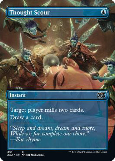 ThoughtScour351__51358 Thought Scour (Borderless) Double Masters 2022 - Variants
