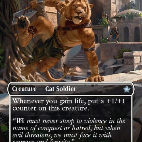 Ajani's Pridemate (Borderless) - Foundations (FDN) Foundations foil