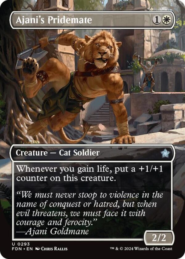 Ajani's Pridemate (Borderless) - Foundations (FDN) Ajani's Pridemate (Borderless) - Foundations (FDN) Foundations foil