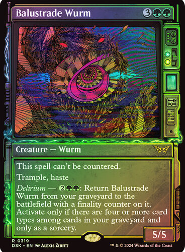 Balustrade Wurm (Showcase) - Duskmourn: House of Horror (DSK) foil