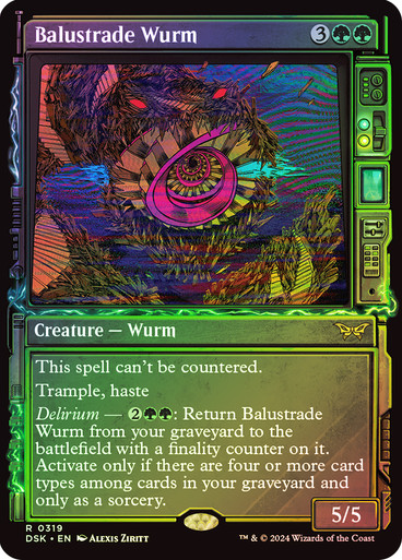 BalustradeWurm319__24127 Balustrade Wurm (Showcase) - Duskmourn: House of Horror (DSK) foil