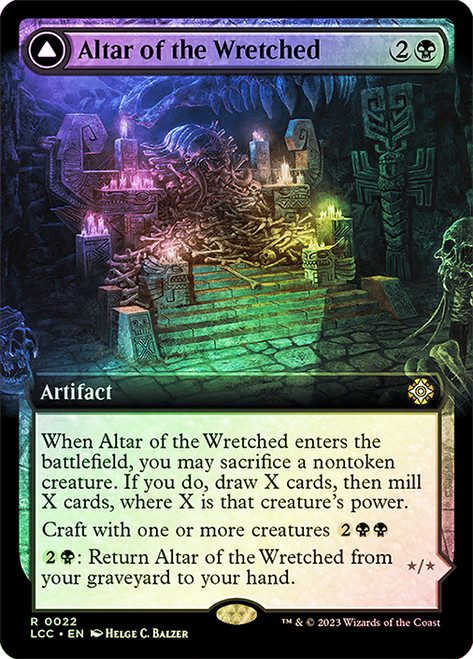 AltarOfTheWretched022__73880 Altar of the Wretched // Wretched Bonemass (Extended Art) The Lost Caverns of Ixalan Commander - Variants FOIL