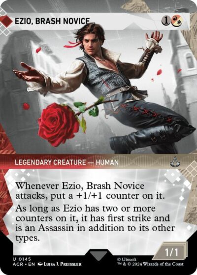 Ezio, Brash Novice (Showcase) - Universes Beyond Assassin's Creed (ACR) Ezio, Brash Novice (Showcase) - Universes Beyond: Assassin's Creed (ACR)