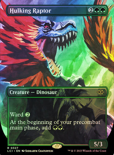 Hulking Raptor (Borderless) The Lost Caverns of Ixalan - Variants FOIL