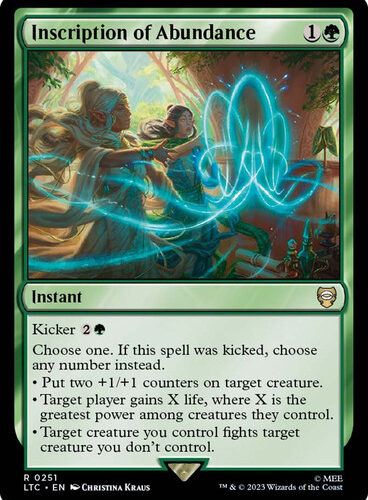 Inscription of Abundance The Lord of the Rings Commander
