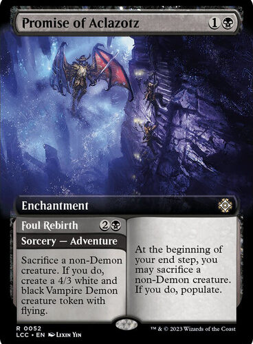 Promise of Aclazotz // Foul Rebirth (Extended Art) The Lost Caverns of Ixalan Commander - Variants