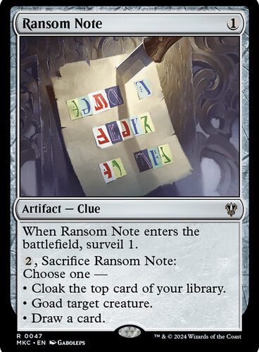 Ransom Note (#047) Murders at Karlov Manor Commander