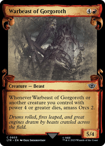 WarbeastOfGorgoroth603__64998 Warbeast of Gorgoroth (Showcase Scrolls) - Universes Beyond: The Lord of the Rings: Tales of Middle-earth (LTR)