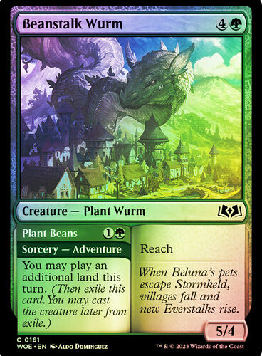 Beanstalk Wurm // Plant Beans Wilds of Eldraine (Foil)