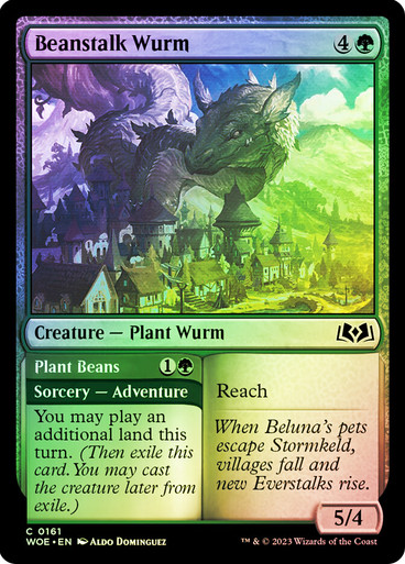 Beanstalk Wurm // Plant Beans Wilds of Eldraine (Foil)
