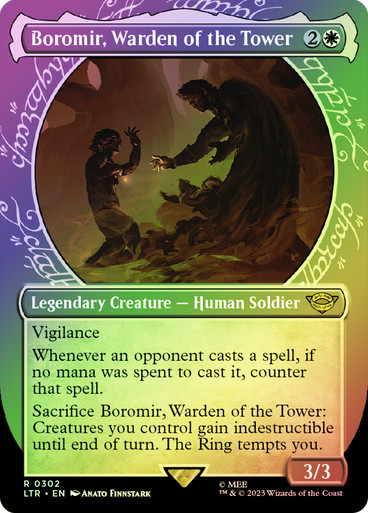 BoromirWardenOfTheTower302__39617 Boromir, Warden of the Tower (#302) (Showcase) The Lord of the Rings - Variants (Foil)