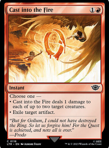 Cast into the Fire The Lord of the Rings