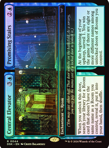 CentralElevatorPromisingStairs__55128 Central Elevator // Promising Stairs Duskmourn: House of Horror (Foil)