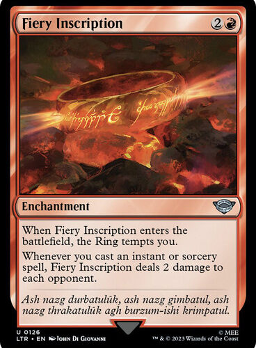 Fiery Inscription The Lord of the Rings
