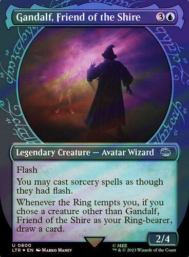 Gandalf, Friend of the Shire (#800) (Showcase) (Surge Foil) The Lord of the Rings - Alternate Foil (Foil)