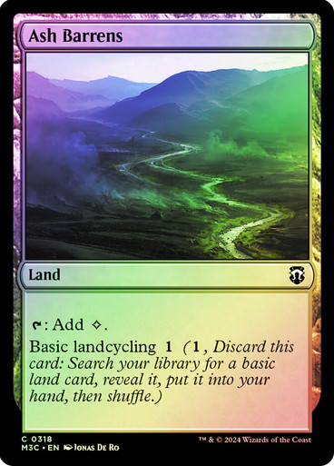 AshBarrens__52492 Ash Barrens (Ripple Foil) Modern Horizons 3 Commander - Alternate Foil (Foil)
