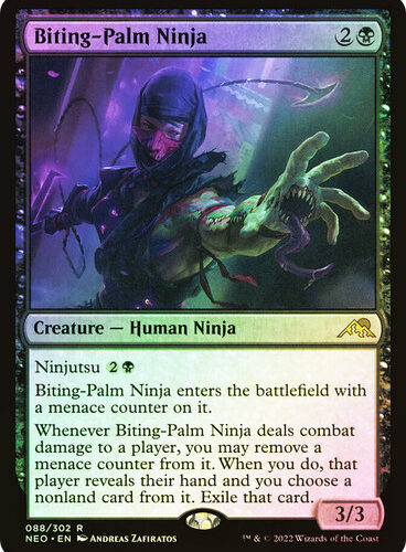 BitingPalmNinja__23277 Biting-Palm Ninja Kamigawa: Neon Dynasty (Foil)
