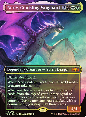 Neriv, Crackling Vanguard (Borderless) Tarkir: Dragonstorm Commander (Foil)