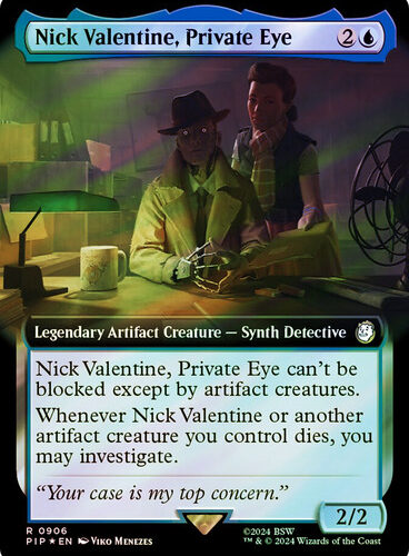 NickValentinePrivateEye906__25610 Nick Valentine, Private Eye (Extended Art) (Surge Foil) Fallout Commander - Alternate Foil Variants (Foil)