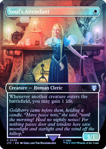 Soul's Attendant (Borderless) (Silver Foil) The Lord of the Rings Commander - Alternate Foil (Foil)