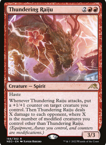 ThunderingRaiju__83719 (1) Thundering Raiju Kamigawa: Neon Dynasty