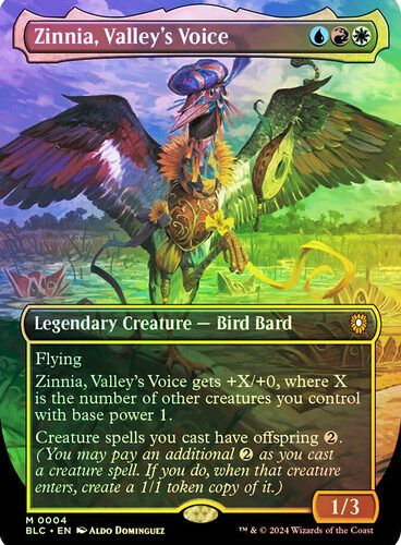 Zinnia, Valley's Voice (Borderless) Bloomburrow Commander (Foil)
