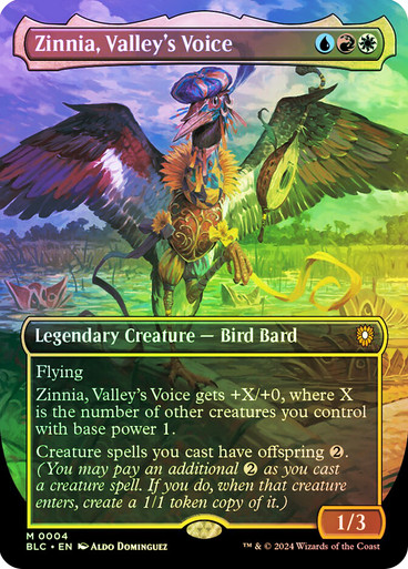 Zinnia, Valley's Voice (Borderless) Bloomburrow Commander (Foil)