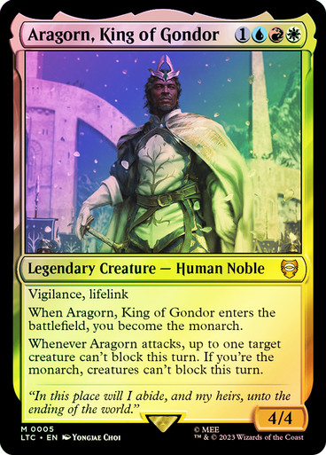 AragornKingOfGondor__97883 (1) Aragorn, King of Gondor The Lord of the Rings Commander (Foil)
