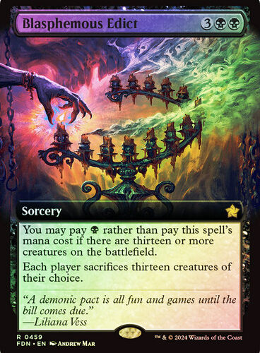 BlasphemousEdict459__67351 Blasphemous Edict (Extended Art) Foundations (Foil)