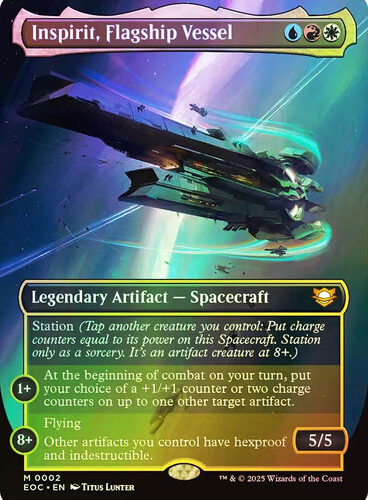 Inspirit, Flagship Vessel (Borderless) Edge of Eternities Commander (Foil)