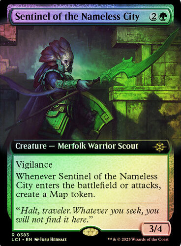 SentinelOfTheNamelessCity383__92999 Sentinel of the Nameless City (Extended Art) The Lost Caverns of Ixalan - Variants (Foil)