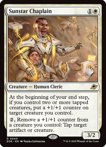 Sunstar Chaplain (Promo Pack) (Edge of Eternities) Promo: Planeswalker Stamped