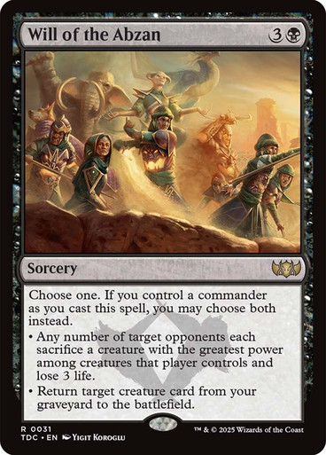 dsfbg Will of the Abzan Tarkir: Dragonstorm Commander