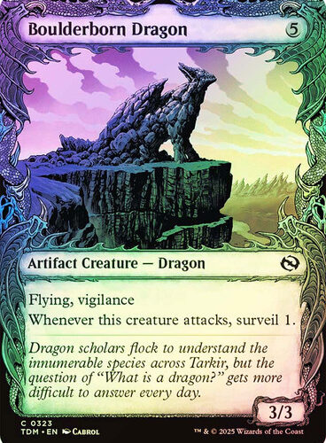 BoulderbornDragon323__13824 Boulderborn Dragon (Showcase) Tarkir: Dragonstorm (Foil)