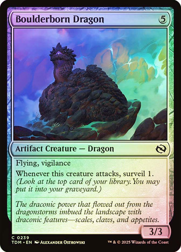 BoulderbornDragon__99621 Boulderborn Dragon Tarkir: Dragonstorm (Foil)