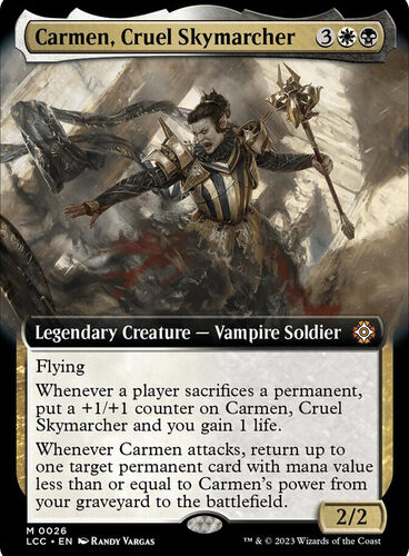 CarmenCruelSkymarcher026__34827 Carmen, Cruel Skymarcher (Extended Art) The Lost Caverns of Ixalan Commander - Variants