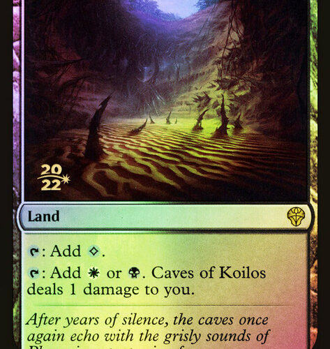 Version en Español  Caves of Koilos (Prerelease) (Dominaria United) Promo: Date Stamped (Foil)