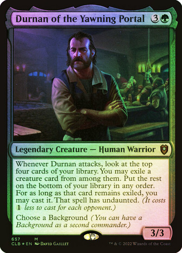 DurnanOfTheYawningPortal__16102 Durnan of the Yawning Portal Commander Legends: Baldur's Gate (Foil)