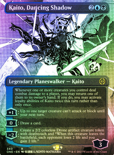 Kaito, Dancing Shadow (#340) (Borderless) Phyrexia: All Will Be One - Variants (Foil)