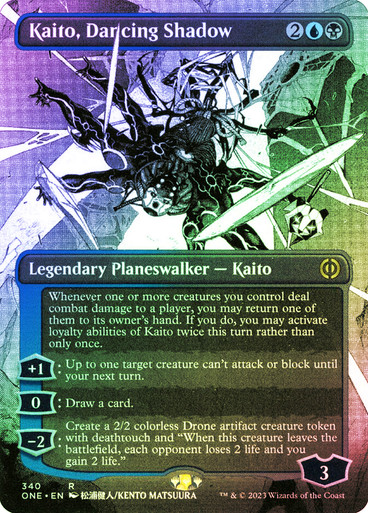 Kaito, Dancing Shadow (#340) (Borderless) Phyrexia: All Will Be One - Variants (Foil)